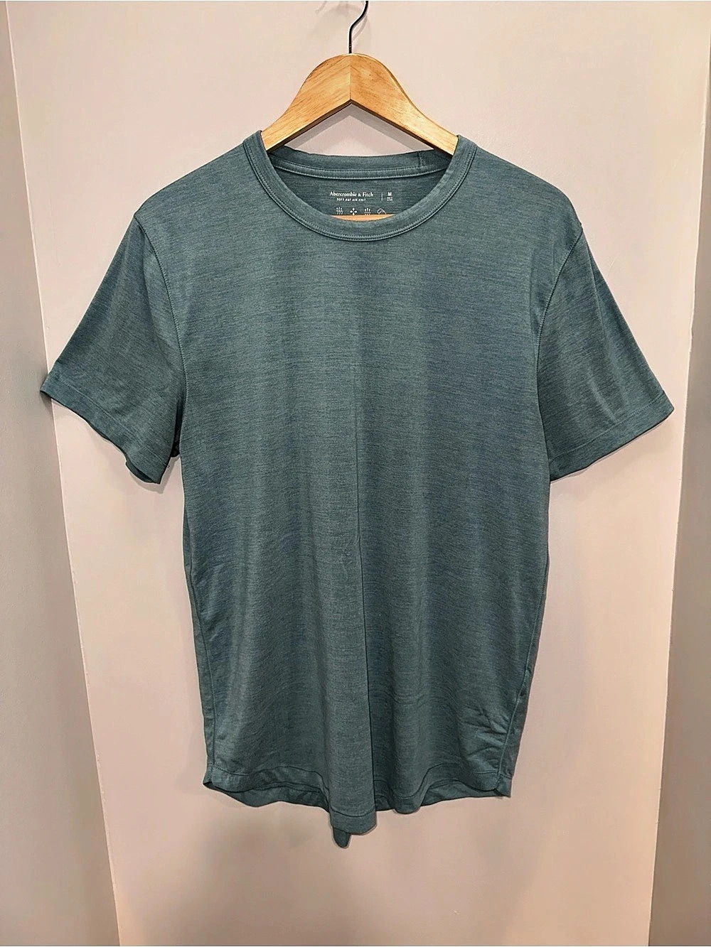 Abercrombie & Fitch Soft A&F Air Knit Short Sleeve Crew Tee Green Mens Size M